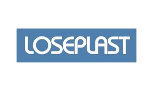 Logo de la marca Loseplast en blanco y azul.