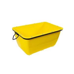 Imagen de una cubeta de plástico amarillo de ITM Construcción.